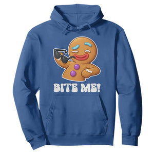 Funny Xmas Gingerbread Man Hoodie Funny Sexy Cookie Bite Me TS10 Royal Blue Print Your Wear