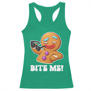 Funny Xmas Gingerbread Man Racerback Tank Top Funny Sexy Cookie Bite Me TS10 Irish Green Print Your Wear