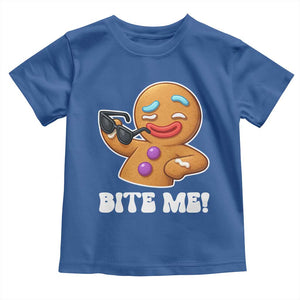 Funny Xmas Gingerbread Man Toddler T Shirt Funny Sexy Cookie Bite Me TS10 Royal Blue Print Your Wear