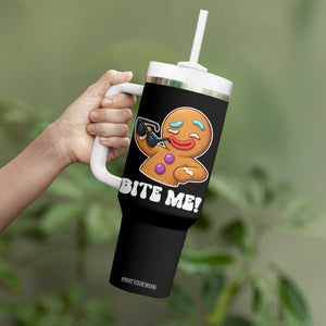 Funny Xmas Gingerbread Man Tumbler With Handle Funny Sexy Cookie Bite Me TS10 Print Your Wear