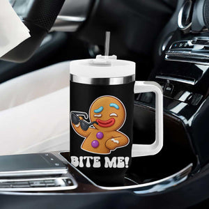 Funny Xmas Gingerbread Man Tumbler With Handle Funny Sexy Cookie Bite Me TS10 Print Your Wear
