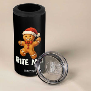Funny Xmas Gingerbread Man 4 in 1 Can Cooler Tumbler Cookie Bite Me TS10 Print Your Wear