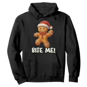 Funny Xmas Gingerbread Man Hoodie Cookie Bite Me TS10 Black Print Your Wear