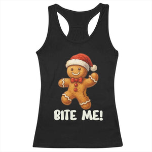 Funny Xmas Gingerbread Man Racerback Tank Top Cookie Bite Me TS10 Black Print Your Wear