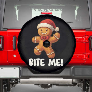 Funny Xmas Gingerbread Man Spare Tire Cover Cookie Bite Me TS10 Black Print Your Wear