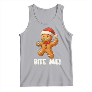 Funny Xmas Gingerbread Man Tank Top Cookie Bite Me TS10 Athletic Heather Print Your Wear