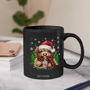 Christmas Cow Coffee Mug Funny Highland Cow Western Farmer Gift TS10 Print Your Wear
