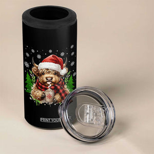 Christmas Cow 4 in 1 Can Cooler Tumbler Funny Highland Cow Western Farmer Gift TS10 Print Your Wear