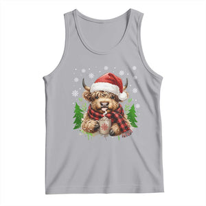 Christmas Cow Tank Top Funny Highland Cow Western Farmer Gift TS10 Athletic Heather Print Your Wear