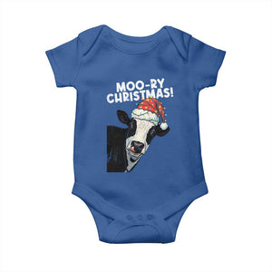 Christmas Cow Baby Onesie Funny Moo Ry Christmas Farmer Gift TS10 Royal Blue Print Your Wear
