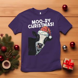 Christmas Cow T Shirt Funny Moo Ry Christmas Farmer Gift TS10 Purple Print Your Wear