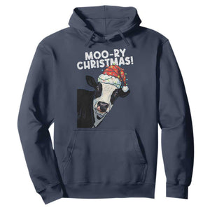 Christmas Cow Hoodie Funny Moo Ry Christmas Farmer Gift TS10 Navy Print Your Wear