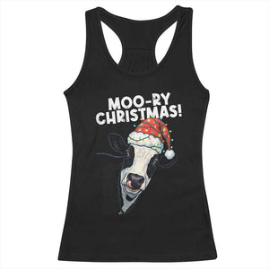 Christmas Cow Racerback Tank Top Funny Moo Ry Christmas Farmer Gift TS10 Black Print Your Wear