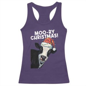 Christmas Cow Racerback Tank Top Funny Moo Ry Christmas Farmer Gift TS10 Purple Print Your Wear