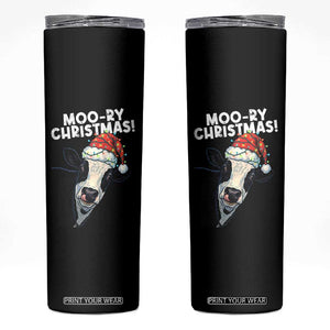 Christmas Cow Skinny Tumbler Funny Moo Ry Christmas Farmer Gift TS10 Black Print Your Wear