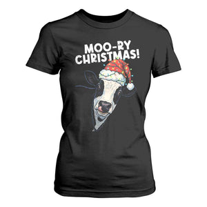 Christmas Cow T Shirt For Women Funny Moo Ry Christmas Farmer Gift TS10 Black Print Your Wear