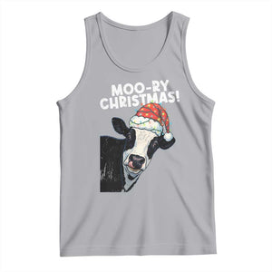 Christmas Cow Tank Top Funny Moo Ry Christmas Farmer Gift TS10 Athletic Heather Print Your Wear