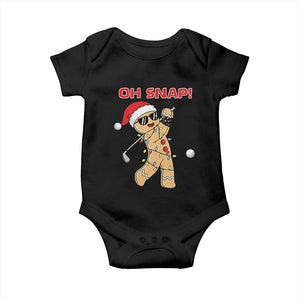 Oh Snap Gingerbreadman Golfer Baby Onesie Funny Golf Christmas Golfing Pajamas TS10 Black Print Your Wear