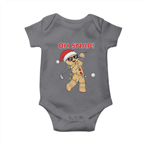 Oh Snap Gingerbreadman Golfer Baby Onesie Funny Golf Christmas Golfing Pajamas TS10 Charcoal Print Your Wear