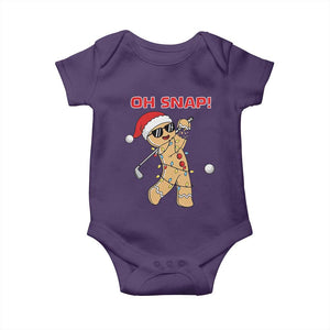 Oh Snap Gingerbreadman Golfer Baby Onesie Funny Golf Christmas Golfing Pajamas TS10 Purple Print Your Wear