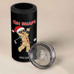 Oh Snap Gingerbreadman Golfer 4 in 1 Can Cooler Tumbler Funny Golf Christmas Golfing Pajamas TS10 Print Your Wear