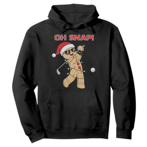 Oh Snap Gingerbreadman Golfer Hoodie Funny Golf Christmas Golfing Pajamas TS10 Black Print Your Wear