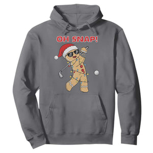 Oh Snap Gingerbreadman Golfer Hoodie Funny Golf Christmas Golfing Pajamas TS10 Charcoal Print Your Wear