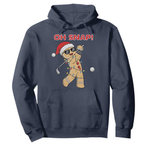 Oh Snap Gingerbreadman Golfer Hoodie Funny Golf Christmas Golfing Pajamas TS10 Navy Print Your Wear
