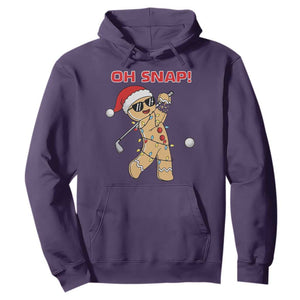 Oh Snap Gingerbreadman Golfer Hoodie Funny Golf Christmas Golfing Pajamas TS10 Purple Print Your Wear
