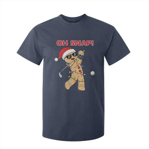 Oh Snap Gingerbreadman Golfer T Shirt For Kid Funny Golf Christmas Golfing Pajamas TS10 Navy Print Your Wear