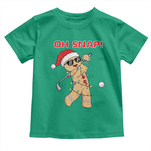 Oh Snap Gingerbreadman Golfer Toddler T Shirt Funny Golf Christmas Golfing Pajamas TS10 Irish Green Print Your Wear