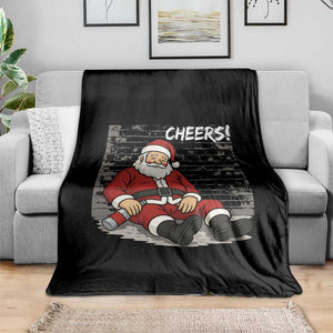 Funny Christmas Santa Claus Drinking Beer Throw Blanket Wonderful Time TS10 Print Your Wear