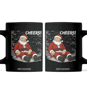 Funny Christmas Santa Claus Drinking Beer Coffee Mug Wonderful Time TS10 Black Print Your Wear