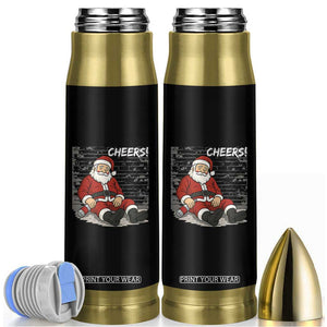 Funny Christmas Santa Claus Drinking Beer Bullet Tumbler Wonderful Time TS10 Black Print Your Wear