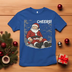 Funny Christmas Santa Claus Drinking Beer T Shirt Wonderful Time TS10 Royal Blue Print Your Wear