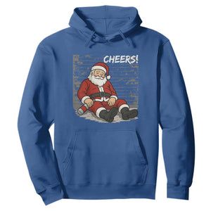Funny Christmas Santa Claus Drinking Beer Hoodie Wonderful Time TS10 Royal Blue Print Your Wear