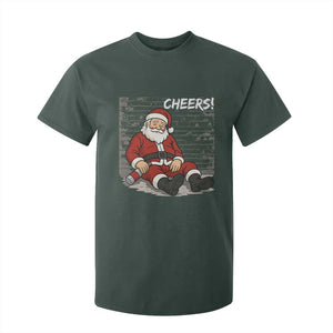 Funny Christmas Santa Claus Drinking Beer T Shirt For Kid Wonderful Time TS10 Dark Forest Green Print Your Wear