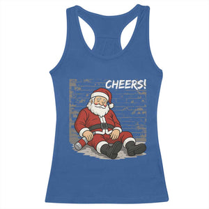 Funny Christmas Santa Claus Drinking Beer Racerback Tank Top Wonderful Time TS10 Royal Blue Print Your Wear