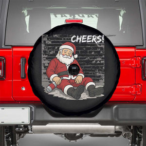 Funny Christmas Santa Claus Drinking Beer Spare Tire Cover Wonderful Time TS10 Black Print Your Wear