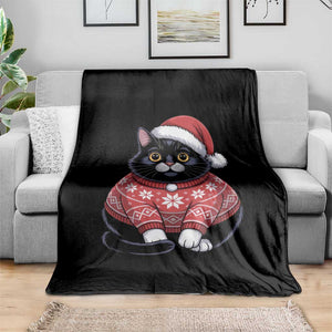 Christmas Black Cat Throw Blanket Catmas Gift For New Year TS10 Print Your Wear