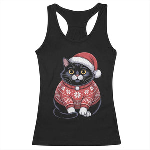 Christmas Black Cat Racerback Tank Top Catmas Gift For New Year TS10 Black Print Your Wear