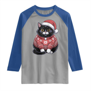 Christmas Black Cat Raglan Shirt Catmas Gift For New Year TS10 Sport Gray Royal Print Your Wear