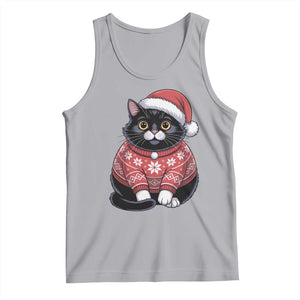 Christmas Black Cat Tank Top Catmas Gift For New Year TS10 Athletic Heather Print Your Wear