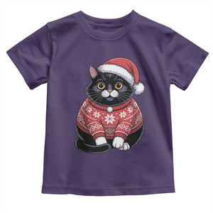Christmas Black Cat Toddler T Shirt Catmas Gift For New Year TS10 Purple Print Your Wear