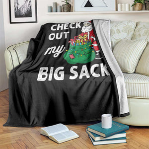 Retro Funny Santa Throw Blanket Christmas Joke Check Out My Big Sack TS10 Print Your Wear
