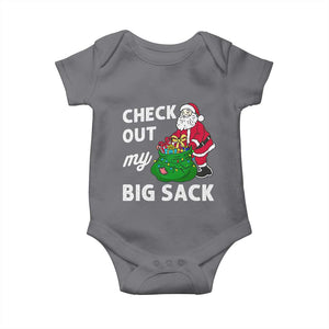 Retro Funny Santa Baby Onesie Christmas Joke Check Out My Big Sack TS10 Charcoal Print Your Wear