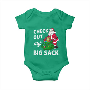Retro Funny Santa Baby Onesie Christmas Joke Check Out My Big Sack TS10 Irish Green Print Your Wear