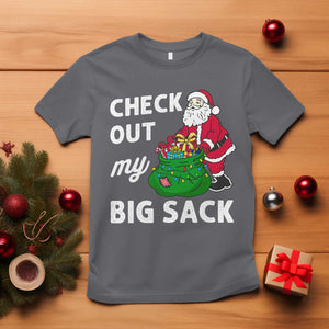 Retro Funny Santa T Shirt Christmas Joke Check Out My Big Sack TS10 Charcoal Print Your Wear