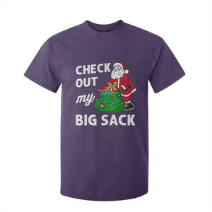 Retro Funny Santa T Shirt For Kid Christmas Joke Check Out My Big Sack TS10 Purple Print Your Wear