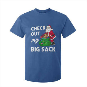 Retro Funny Santa T Shirt For Kid Christmas Joke Check Out My Big Sack TS10 Royal Blue Print Your Wear